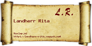 Landherr Rita névjegykártya