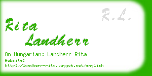 rita landherr business card